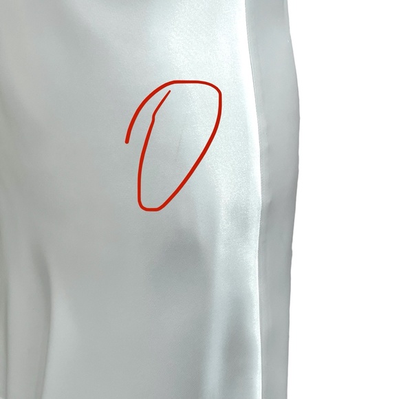 HEMLINE WHITE SATIN COWL NECK SPAGHETTI STRAP MINI DRESS - Picture 12 of 12